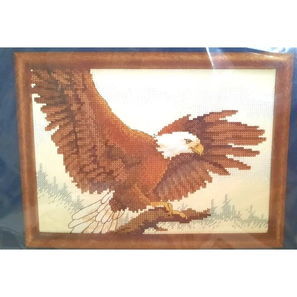 Sunset Jiffy Eagle in Flight Counted Cross Stitch Kit 16603 Vintage‎ 1994 5x7